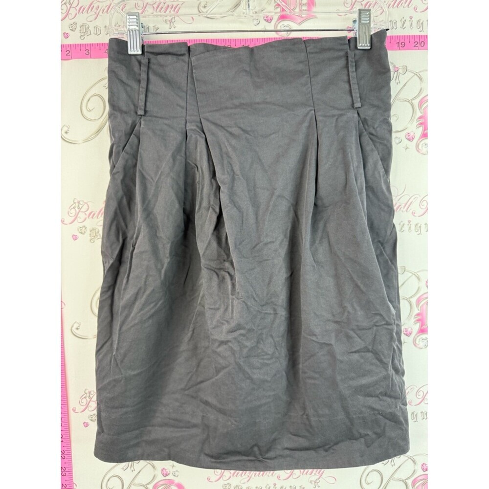 Babaton skirt belt loops pleated Gray Pleated Cotton-Blend Skirt